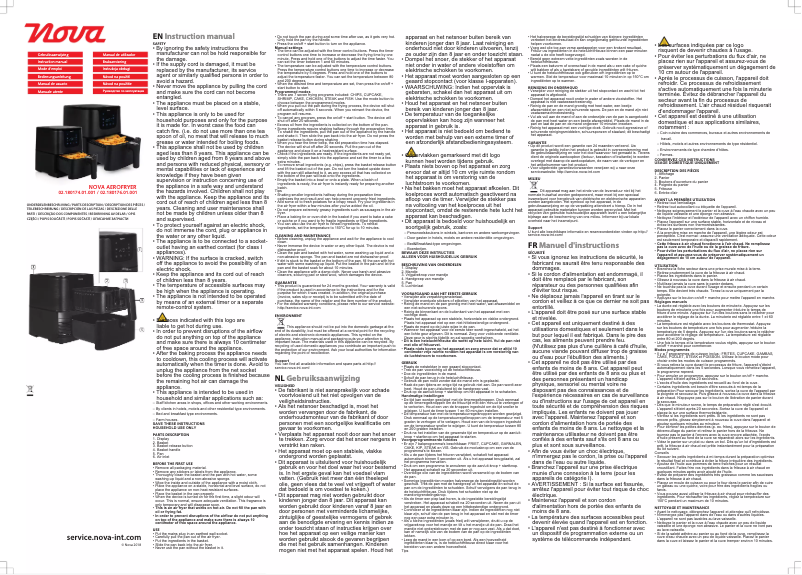 Page 1 de la notice Manuel utilisateur Nova Aerofryer 180176