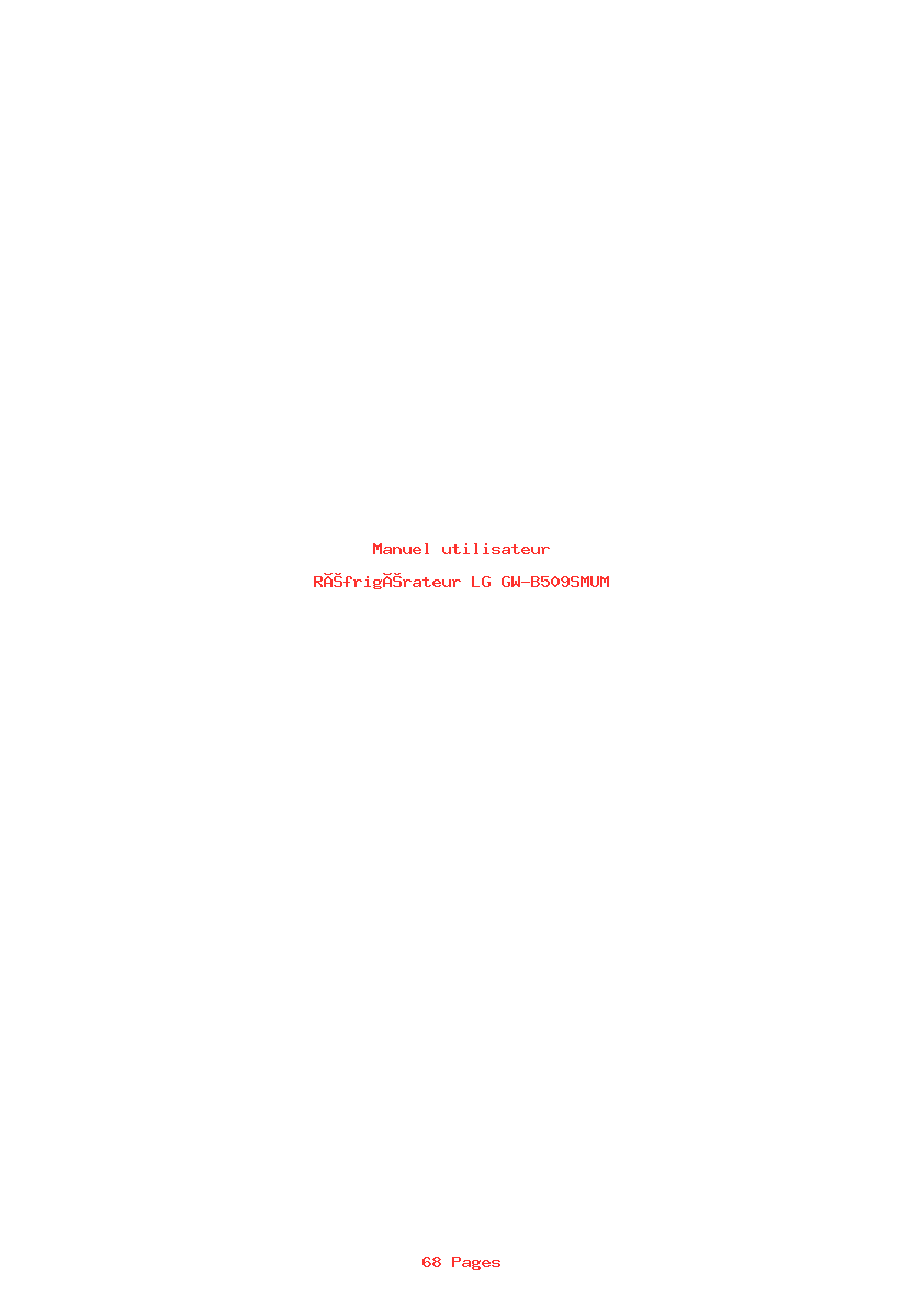 Page 1 de la notice Manuel utilisateur LG GW-B509SMUM
