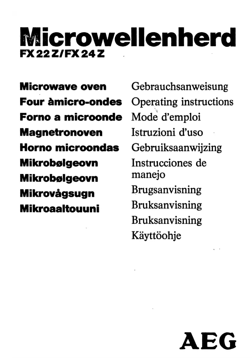 Página 1 del manual Manual de usuario AEG FX24Z