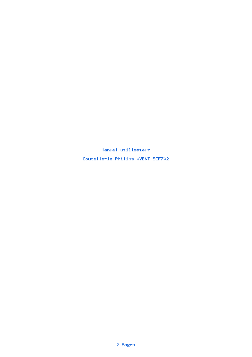Page 1 de la notice Manuel utilisateur Philips AVENT SCF702