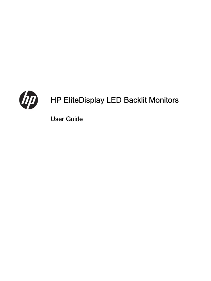 Page 1 de la notice Manuel utilisateur HP Elite E221i
