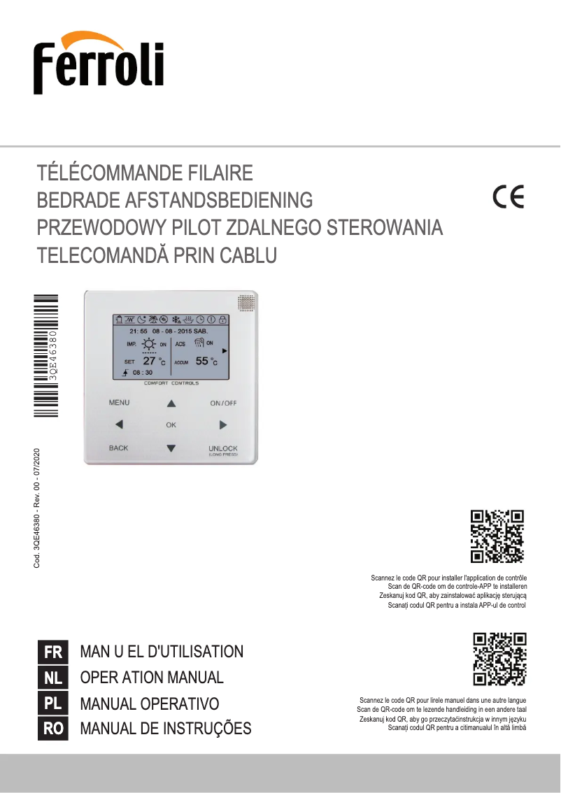 Page 1 de la notice Manuel utilisateur Ferroli Omnia M 3.2