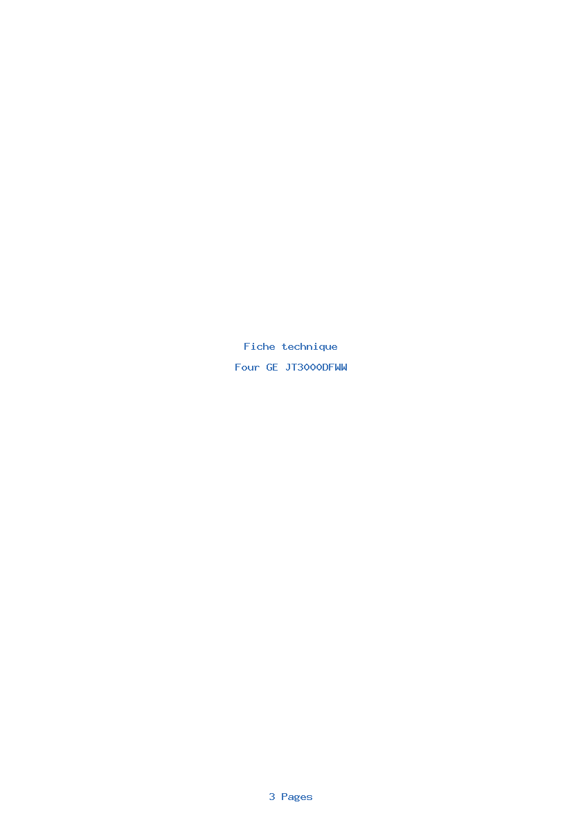 Image de la première page du manuel de l'appareil JT3000DFWW