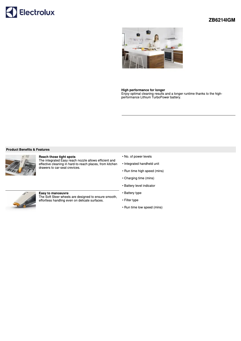 Página 1 del manual Ficha técnica Electrolux Rapido ZB6214IGM