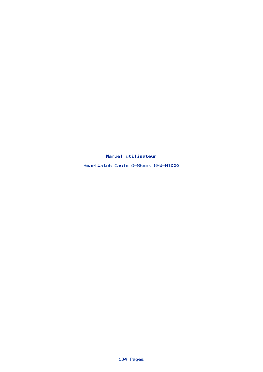 Page 1 de la notice Manuel utilisateur Casio G-Shock GSW-H1000