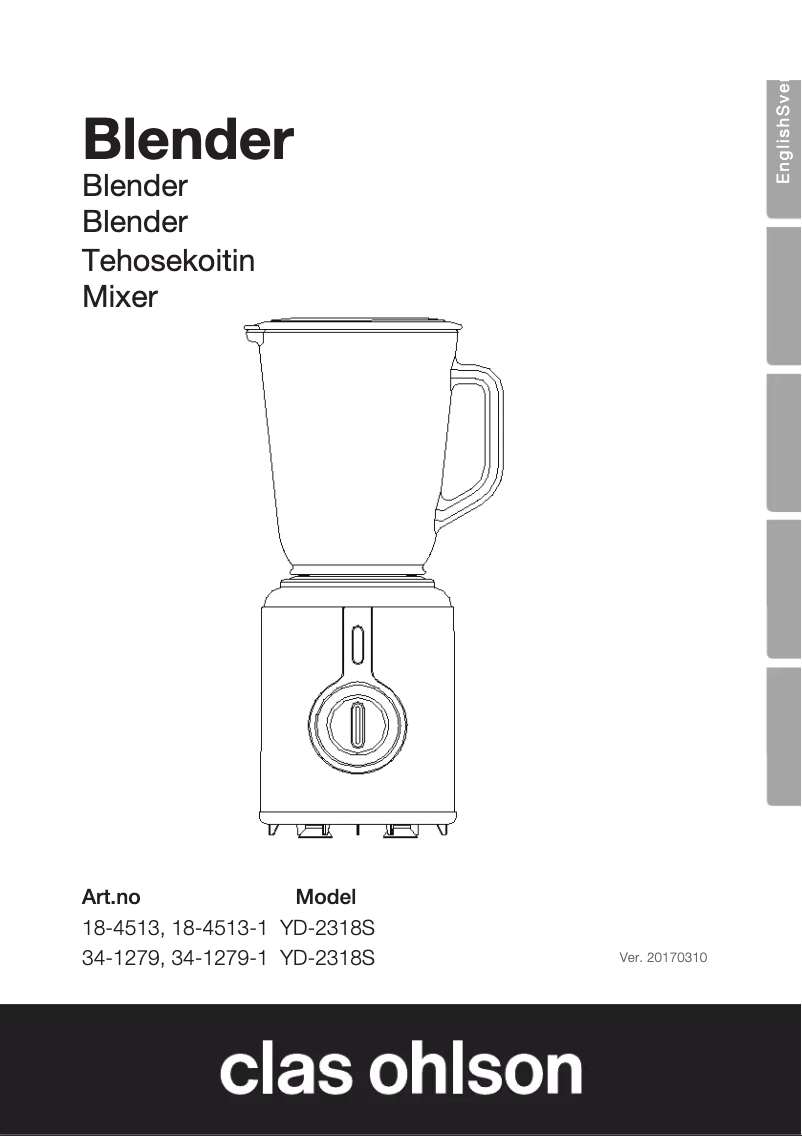 Página 1 del manual Manual de usuario Clas Ohlson YD-2318S