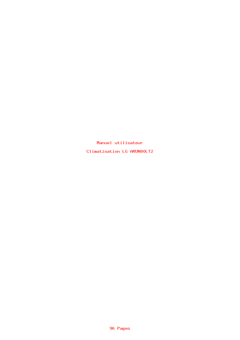 Page 1 de la notice Manuel utilisateur LG ARUN80LT2