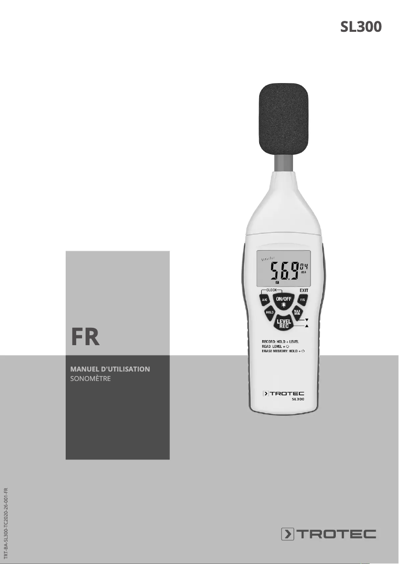 Page 1 de la notice Manuel utilisateur Trotec SL300
