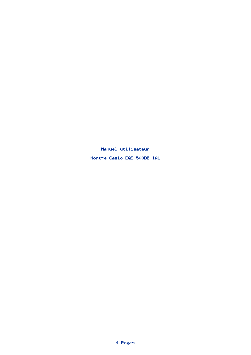 Page 1 de la notice Manuel utilisateur Casio EQS-500DB-1A1