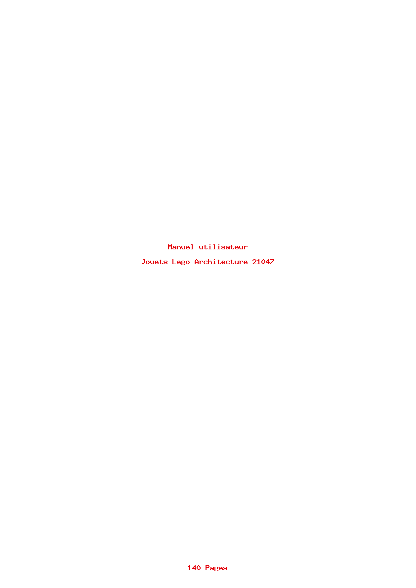 Page 1 de la notice Manuel utilisateur Lego Architecture 21047