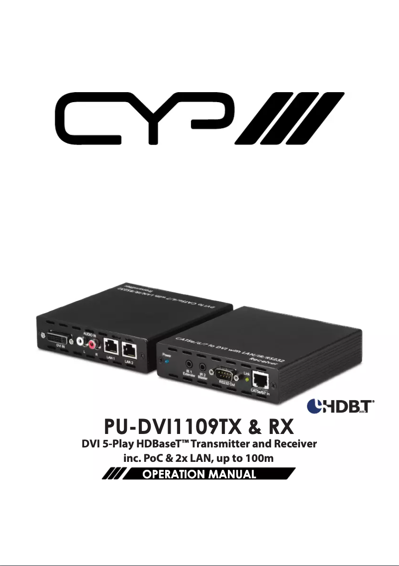 Page 1 of the manual User Manual CYP PU-DVI1109TX