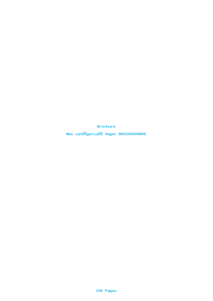 Page 1 de la notice Brochure Hager BKA300800R06