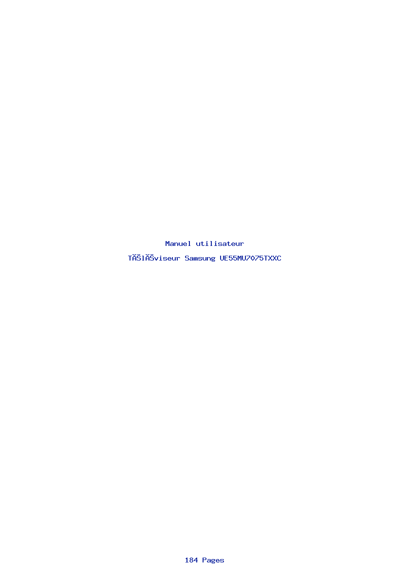 Page 1 de la notice Manuel utilisateur Samsung UE55MU7075TXXC