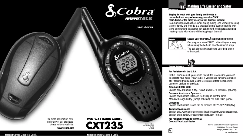 Página 1 del manual Manual de usuario Cobra MicroTalk CXT235
