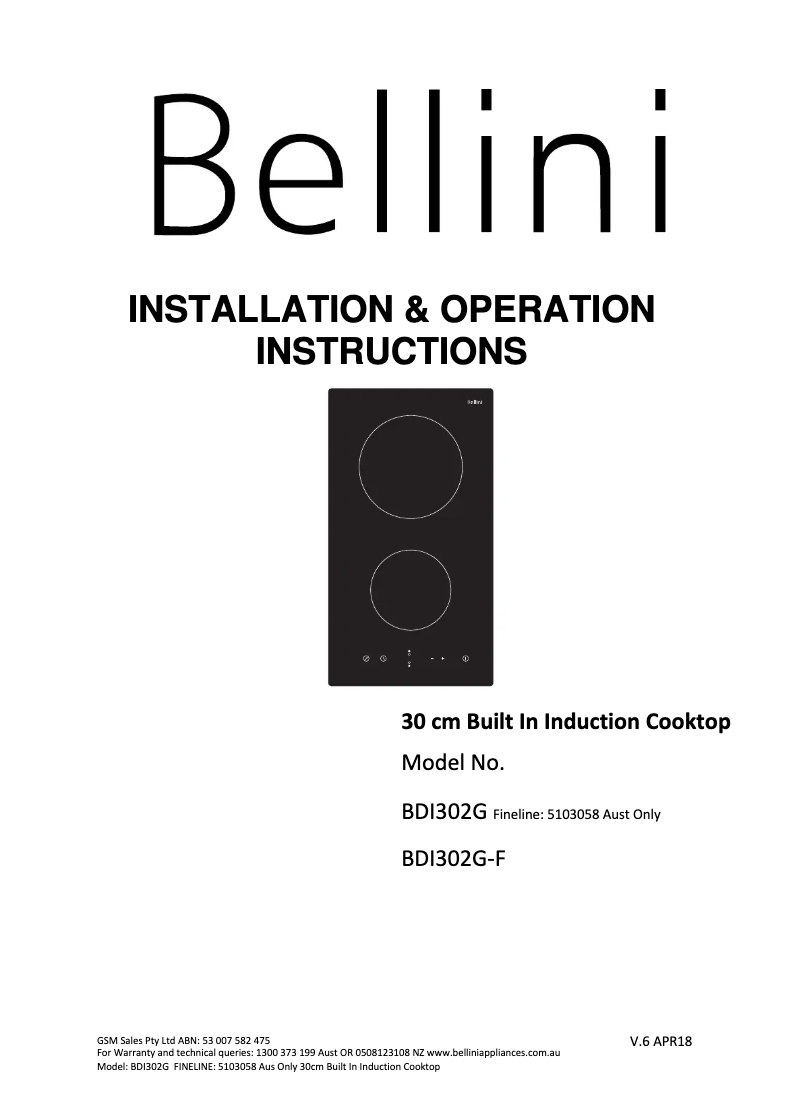 Page 1 of the manual User Manual Bellini BDI302G-F