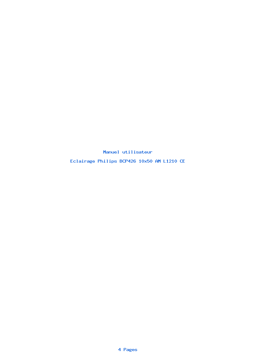 Page 1 de la notice Manuel utilisateur Philips BCP426 10x50 AM L1210 CE