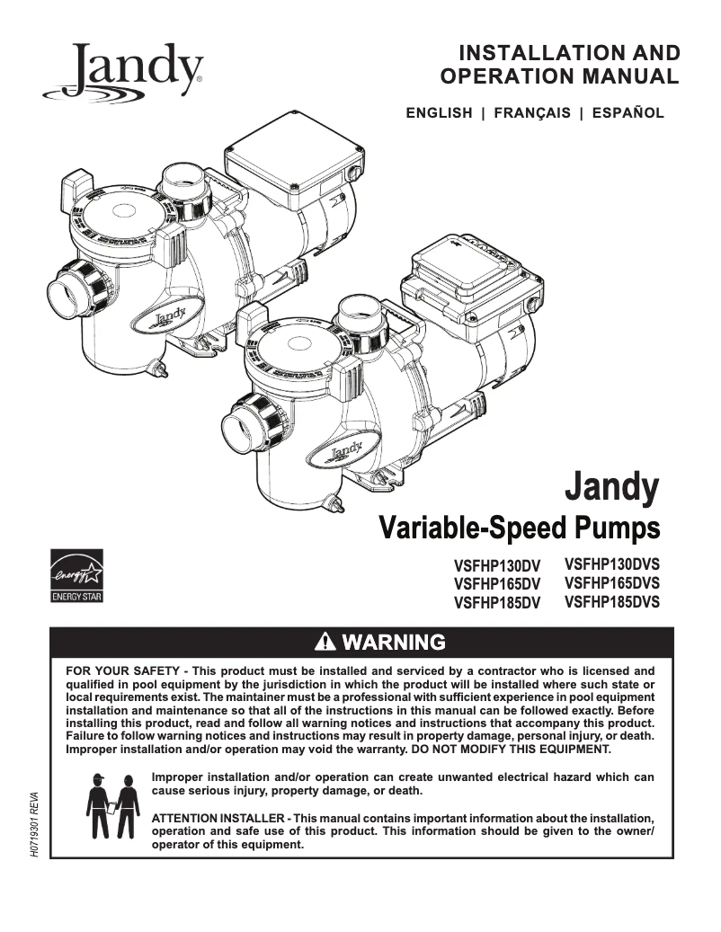 Page 1 of the manual User Manual JANDY VSFHP165DVS