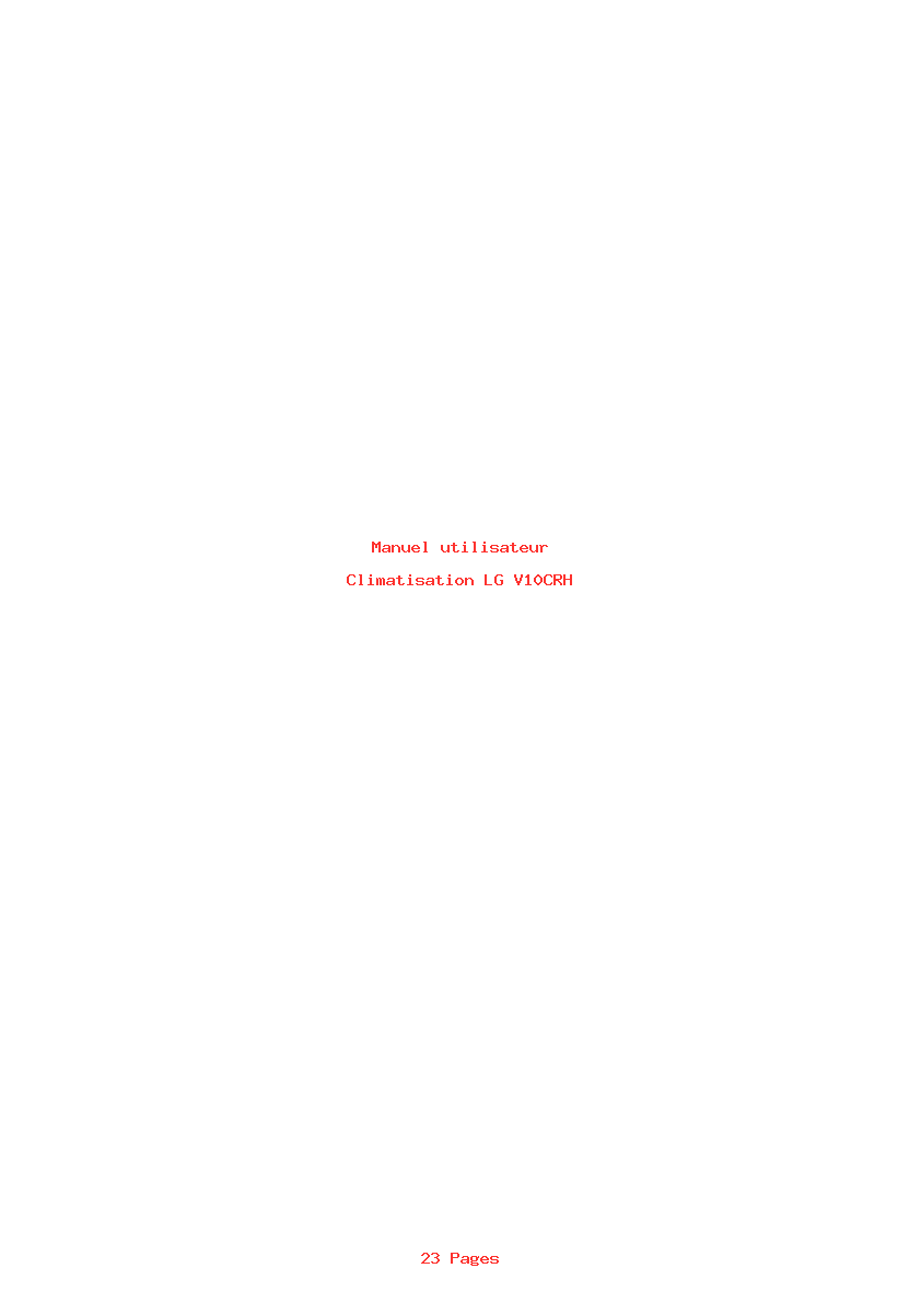 Page 1 de la notice Manuel utilisateur LG V10CRH