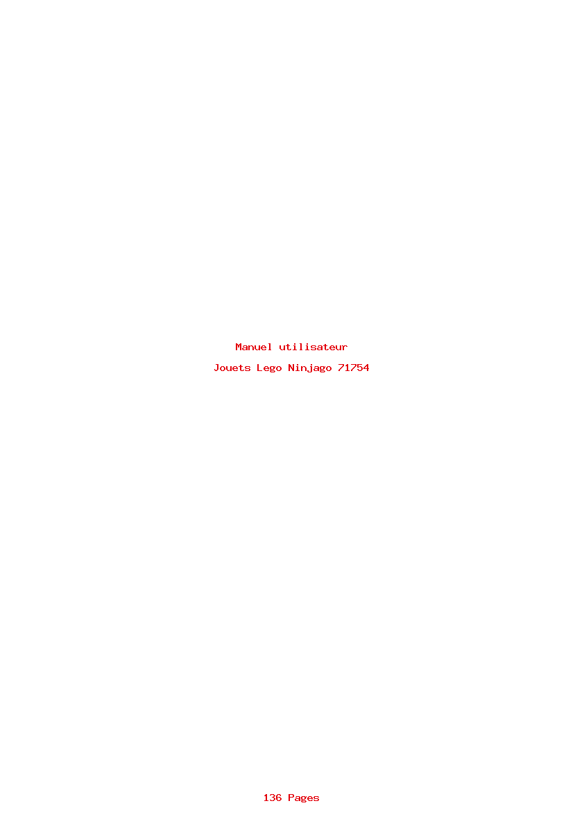 Page 1 de la notice Manuel utilisateur Lego Ninjago 71754