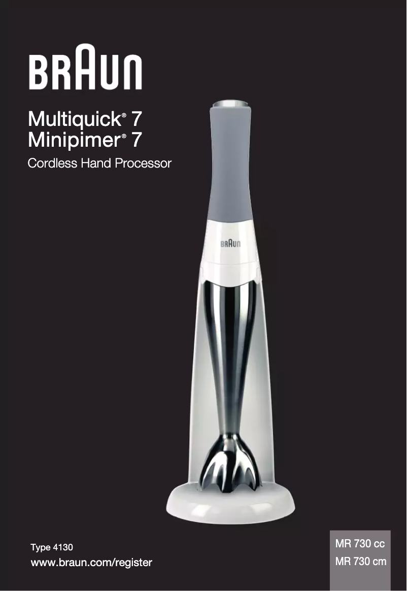 Page 1 de la notice Manuel utilisateur Braun Multiquick 7 MR 730