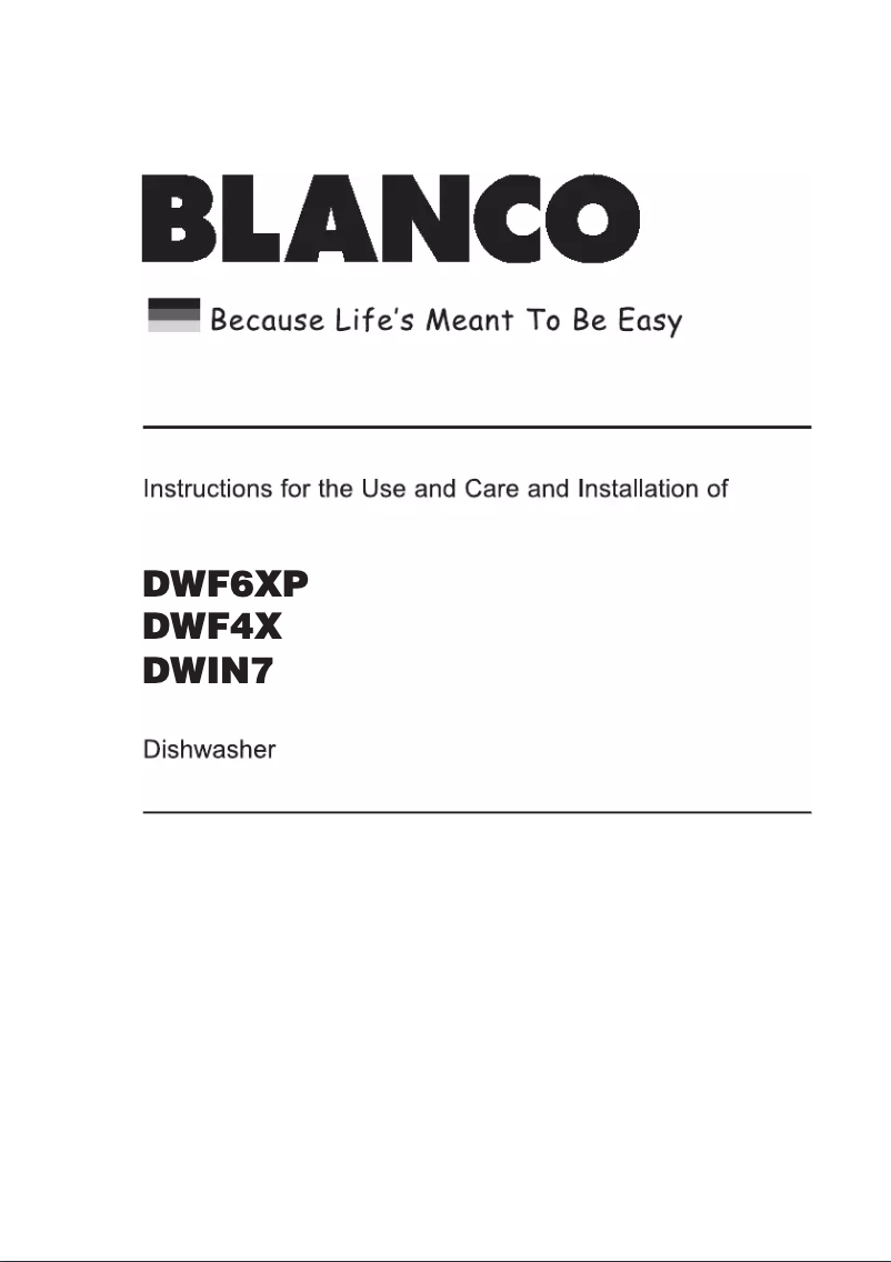 Page 1 de la notice Manuel utilisateur BLANCO DWF4X