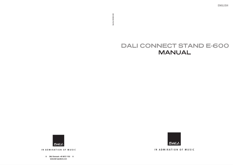 Page 1 of the manual User Manual Dali Connect Stand E-600