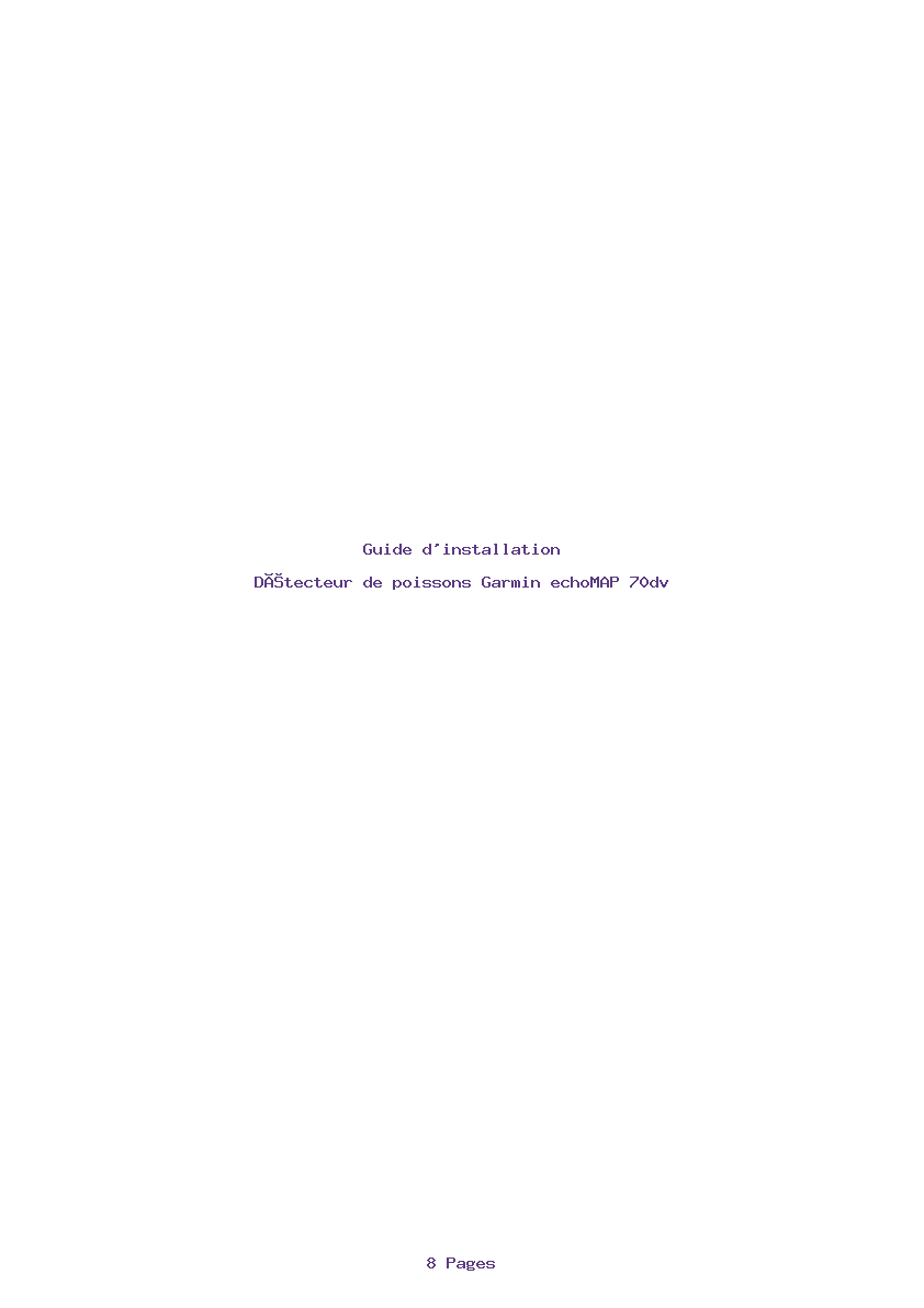Page 1 de la notice Guide d'installation Garmin echoMAP 70dv
