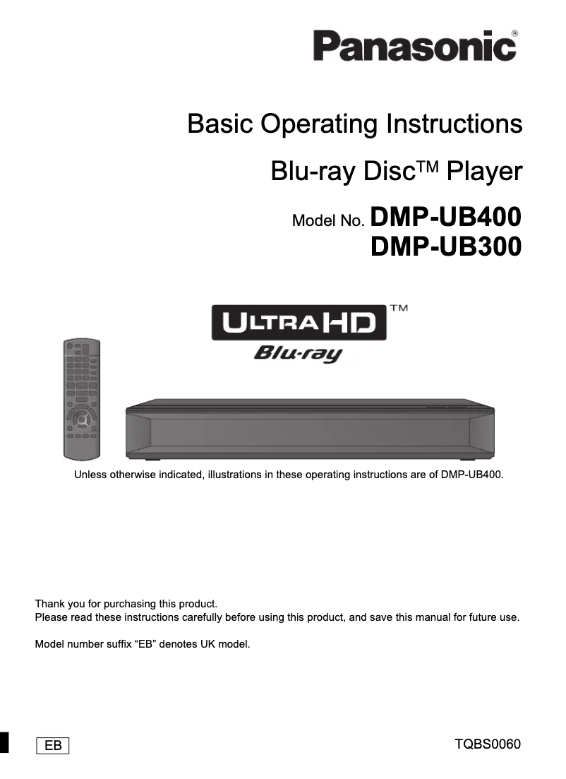 Page 1 de la notice Manuel utilisateur Panasonic DMP-300