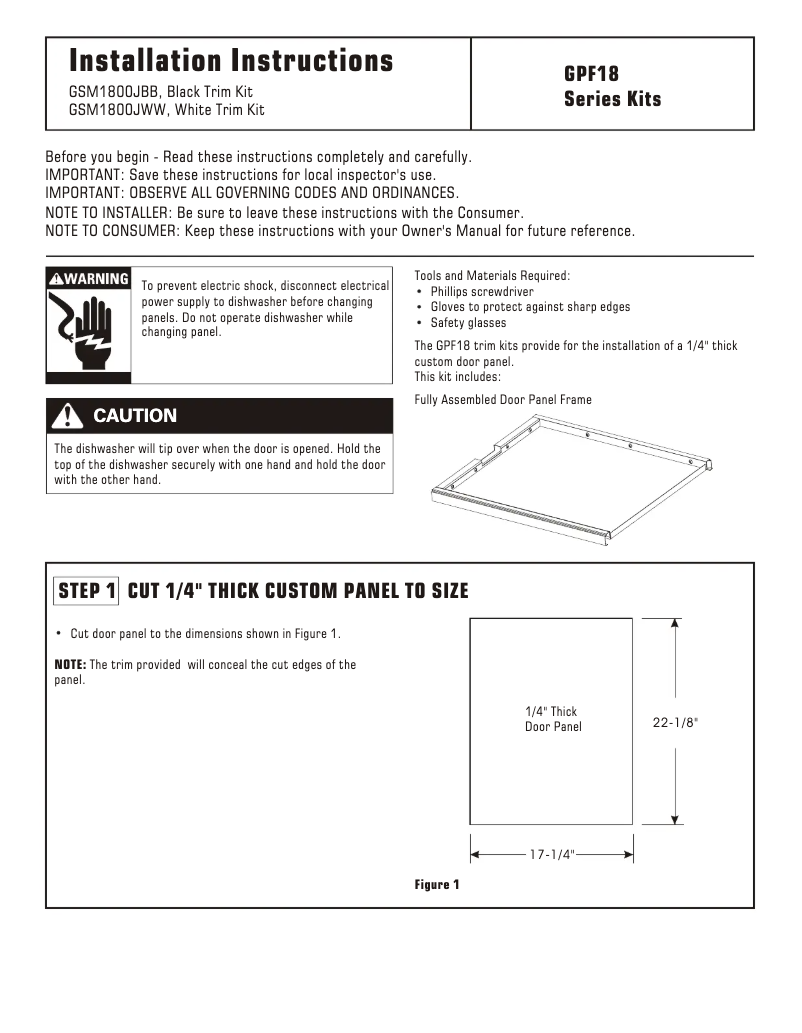 Image de la première page du manuel de l'appareil GPF18W