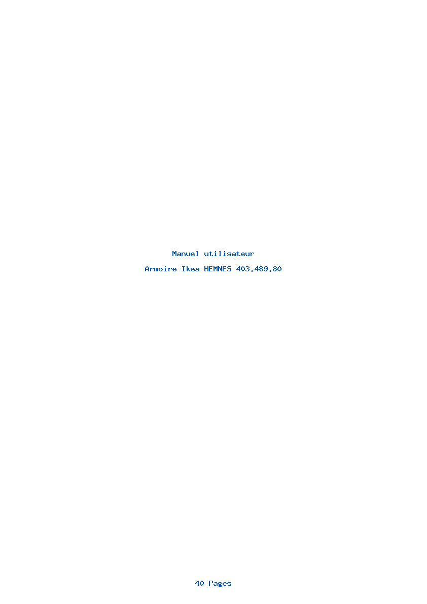 Page 1 de la notice Manuel utilisateur Ikea HEMNES 403.489.80