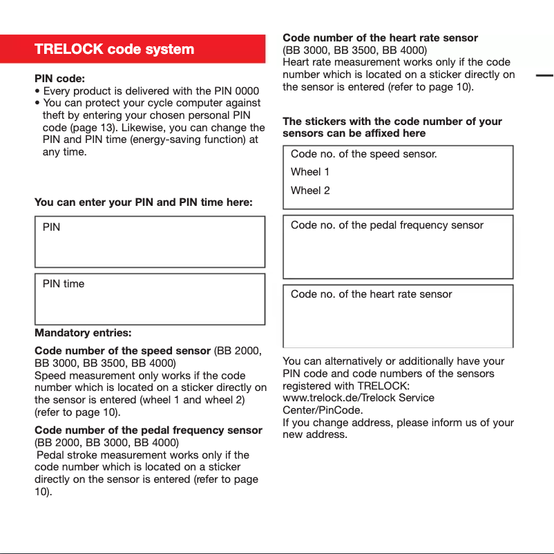 Page 1 de la notice Manuel utilisateur Trelock BB 3500i