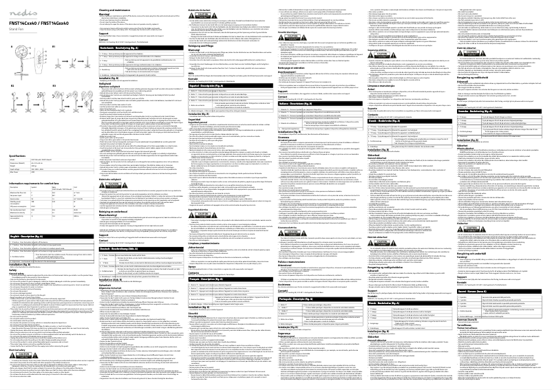 Page 1 de la notice Manuel utilisateur Nedis FNST14CBK40