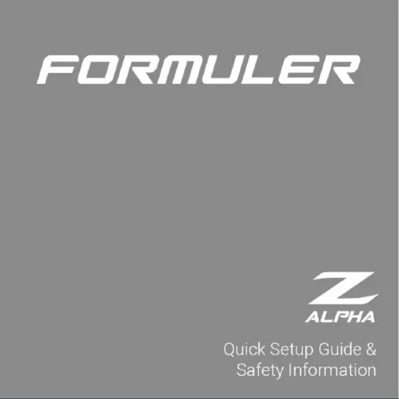 Página 1 del manual Manual de usuario Formuler Z Alpha