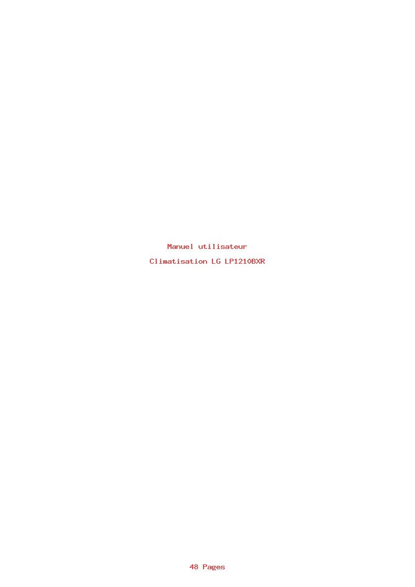 Page 1 de la notice Manuel utilisateur LG LP1210BXR