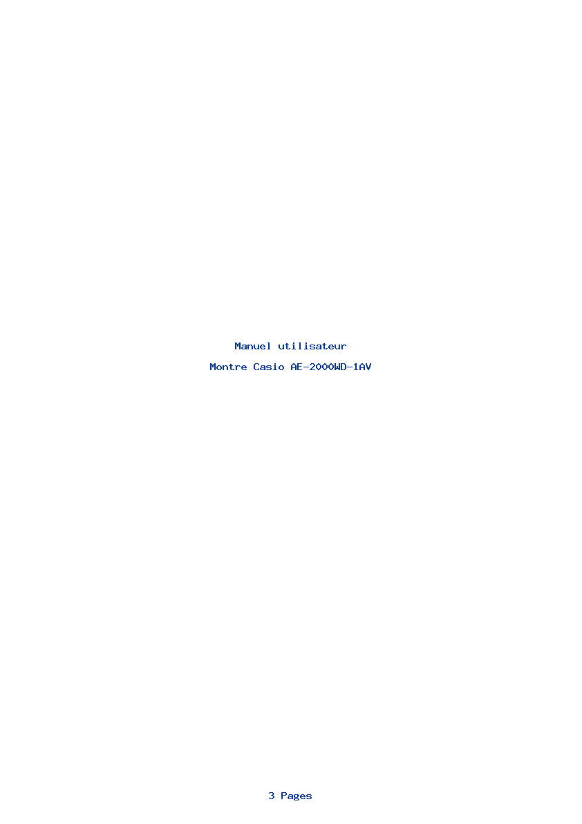 Page 1 de la notice Manuel utilisateur Casio AE-2000WD-1AV