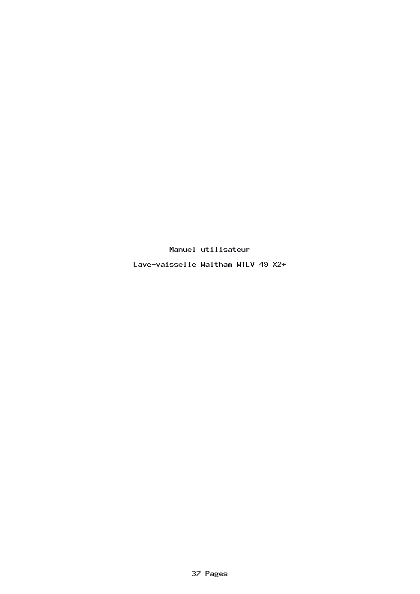Page 1 de la notice Manuel utilisateur Waltham WTLV 49 X2+