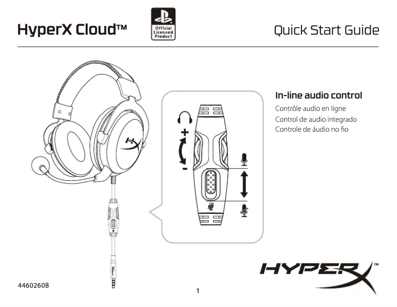 Página 1 del manual Manual de usuario HyperX Cloud PS4
