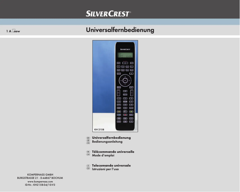 Page 1 de la notice Manuel utilisateur SilverCrest KH 2158