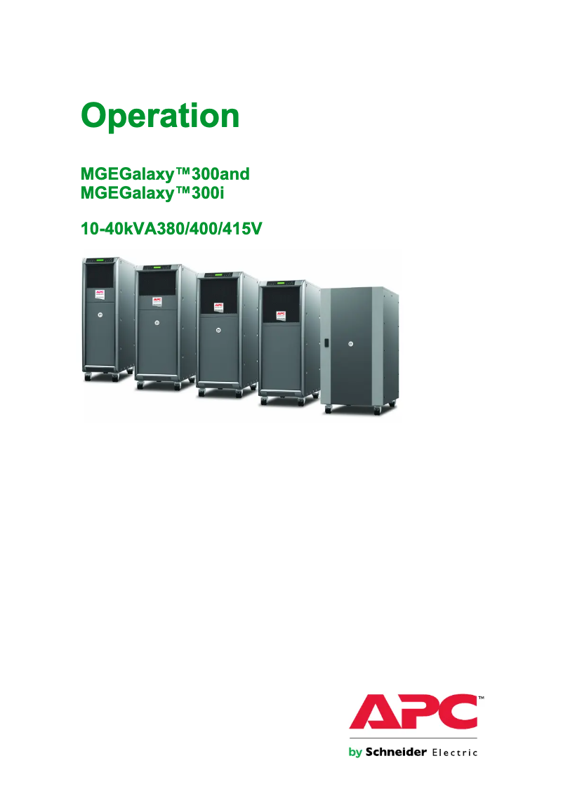 Página 1 del manual Manual de usuario APC MGE Galaxy 300i