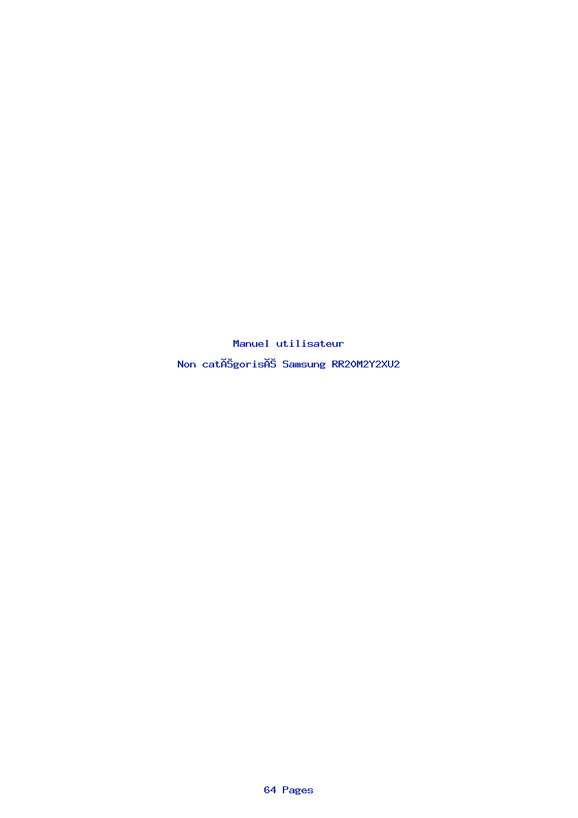 Page 1 de la notice Manuel utilisateur Samsung RR20M2Y2XU2