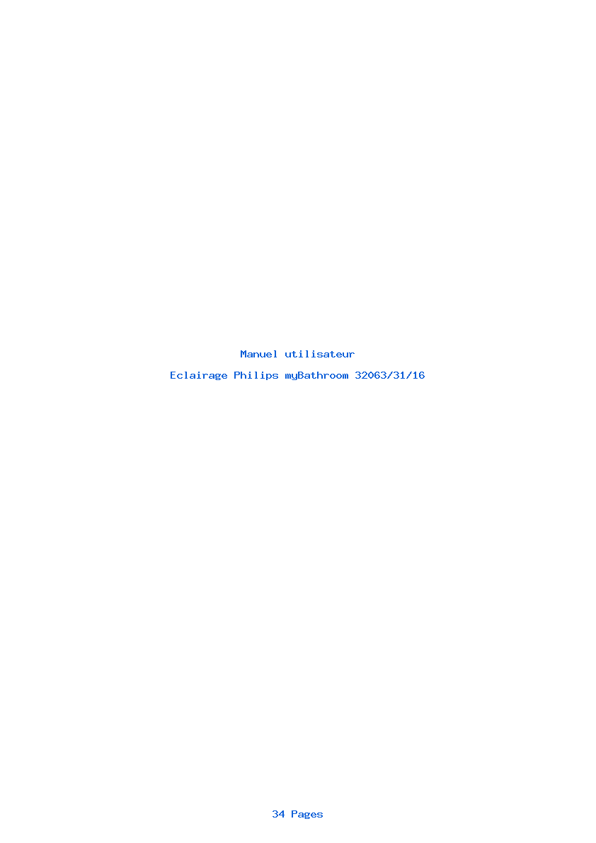 Page 1 de la notice Manuel utilisateur Philips myBathroom 32063/31/16
