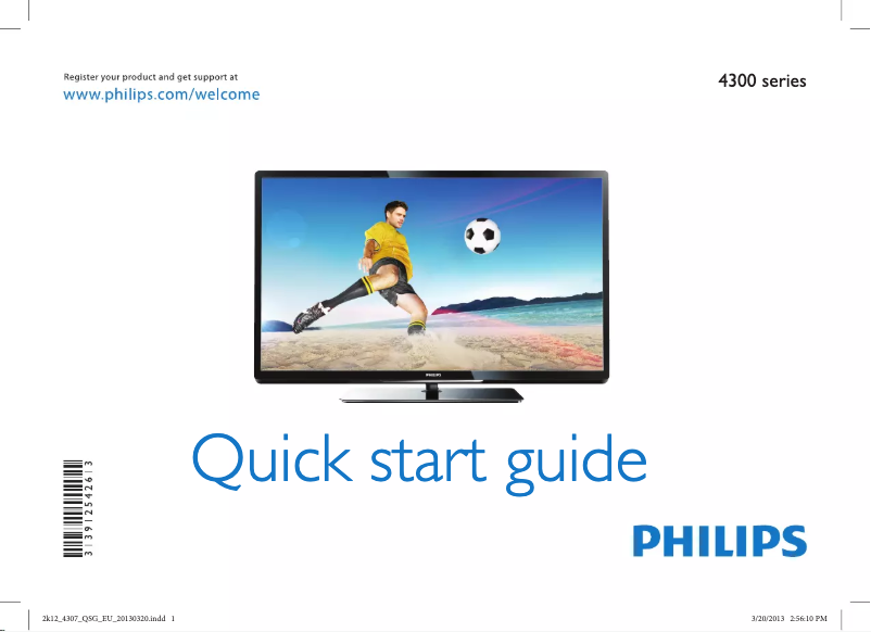 Page 1 of the manual Quick Start Guide Philips 47PFL4307T