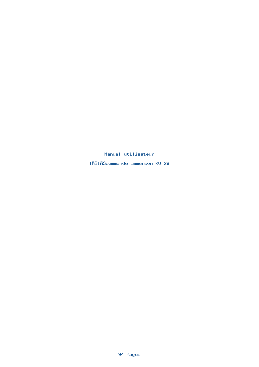 Image de la première page du manuel de l'appareil RU 26