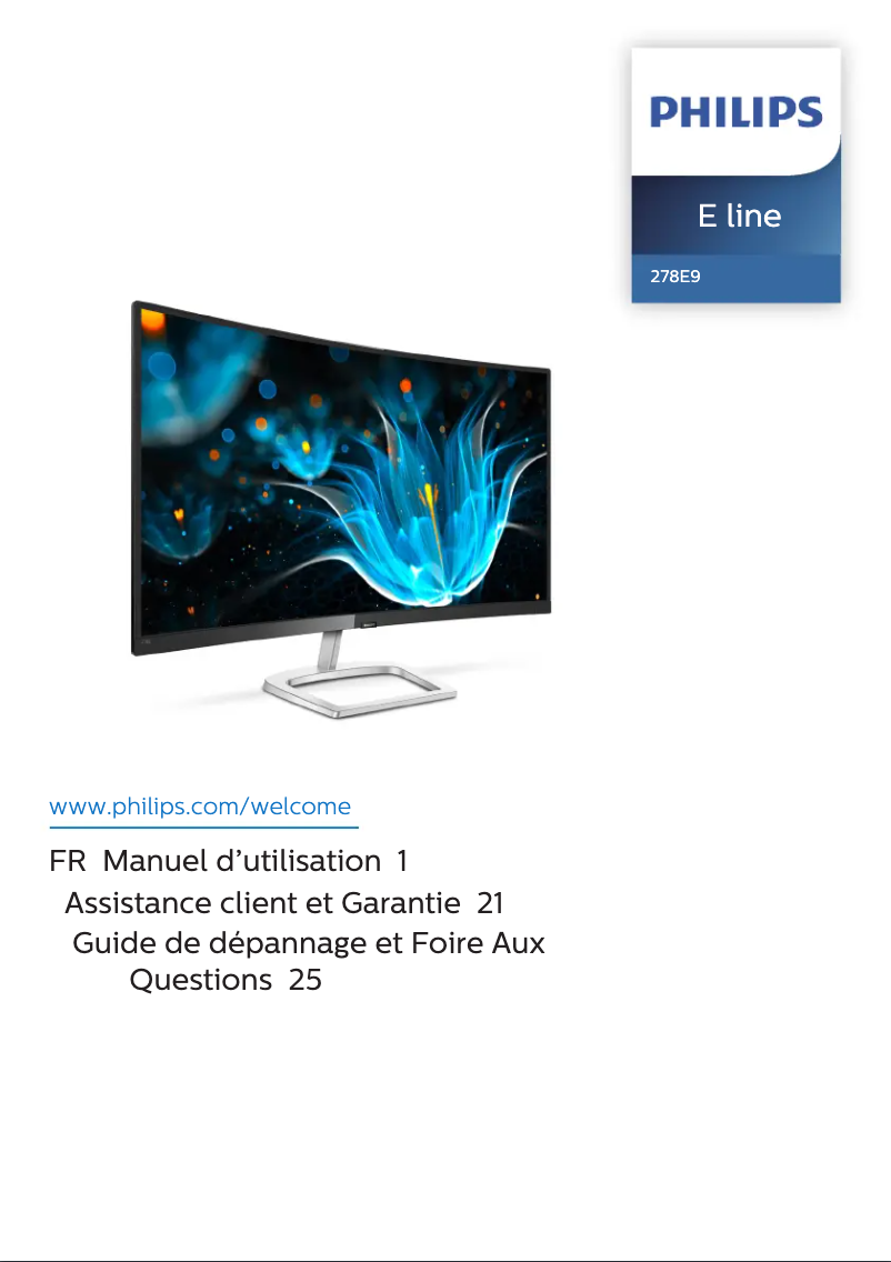 Page n°1 - Manuel utilisateur Philips E Line 278E9QJAB