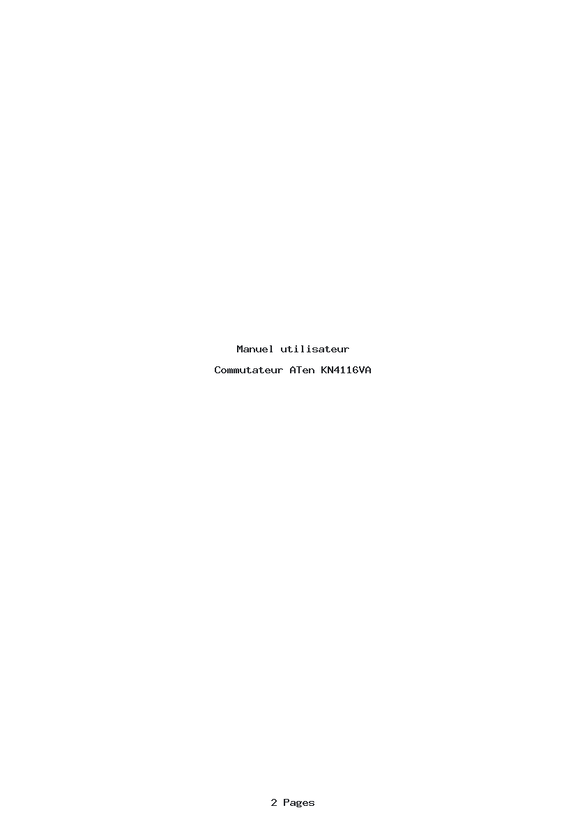 Page 1 de la notice Manuel utilisateur ATen KN4116VA