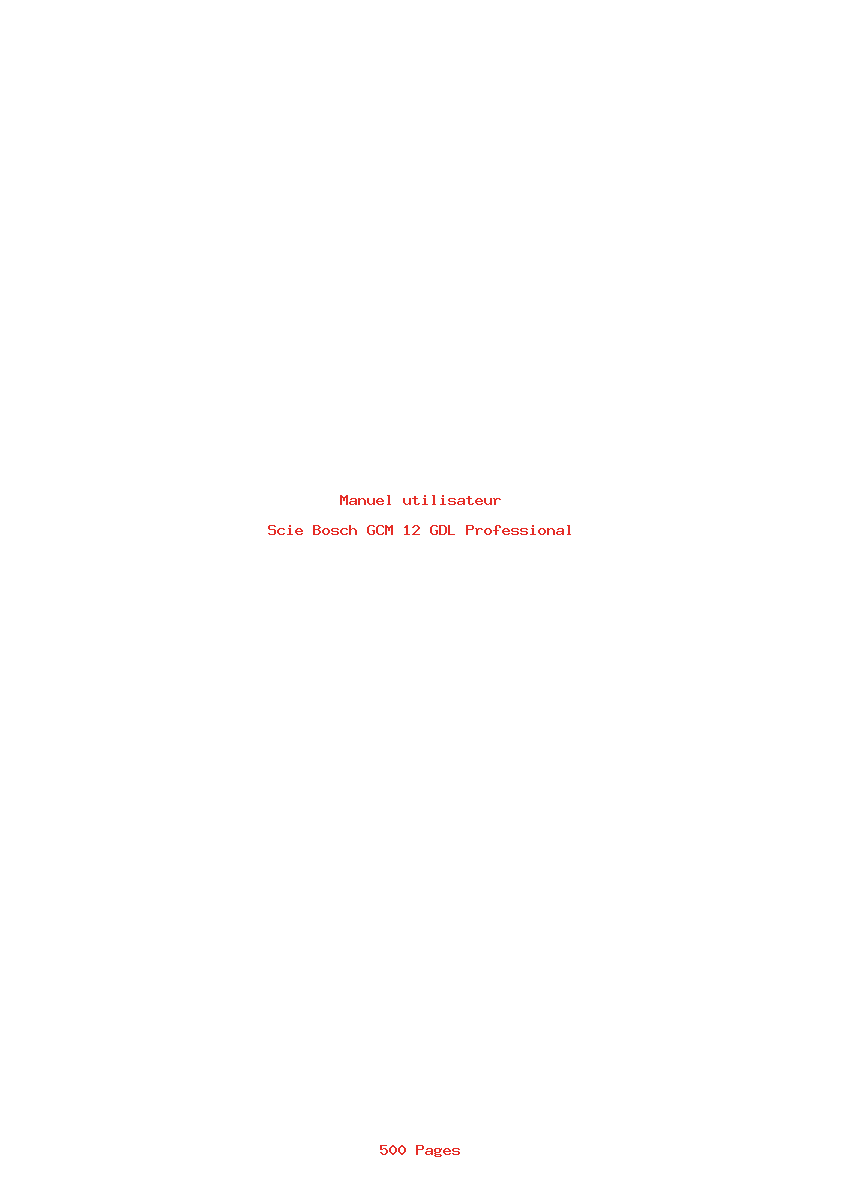 Page 1 de la notice Manuel utilisateur Bosch GCM 12 GDL Professional