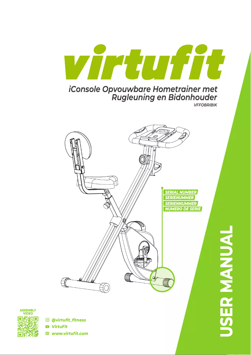 Page 1 of the manual User Manual VirtuFit Folding Bike with Tablet Holder
