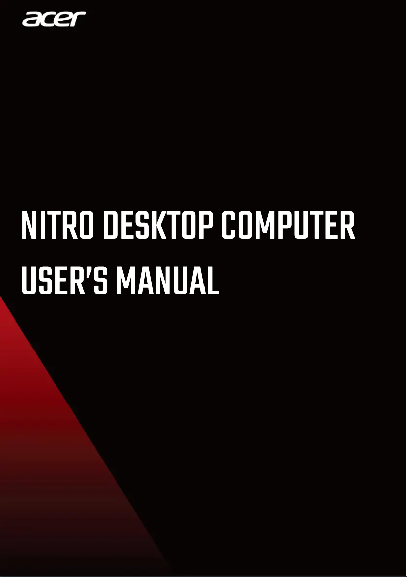 Page 1 de la notice Manuel utilisateur Acer Nitro N50-600G