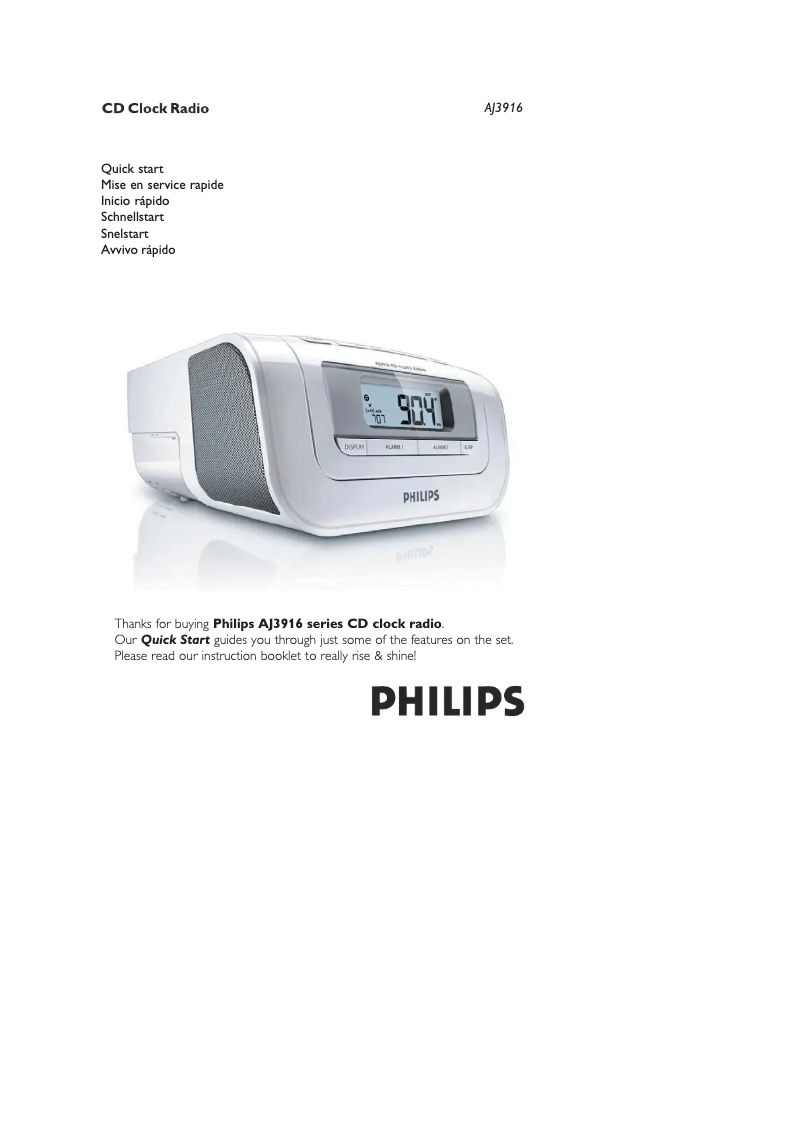 Página 1 del manual Guía de inicio rápido Philips AJ3916