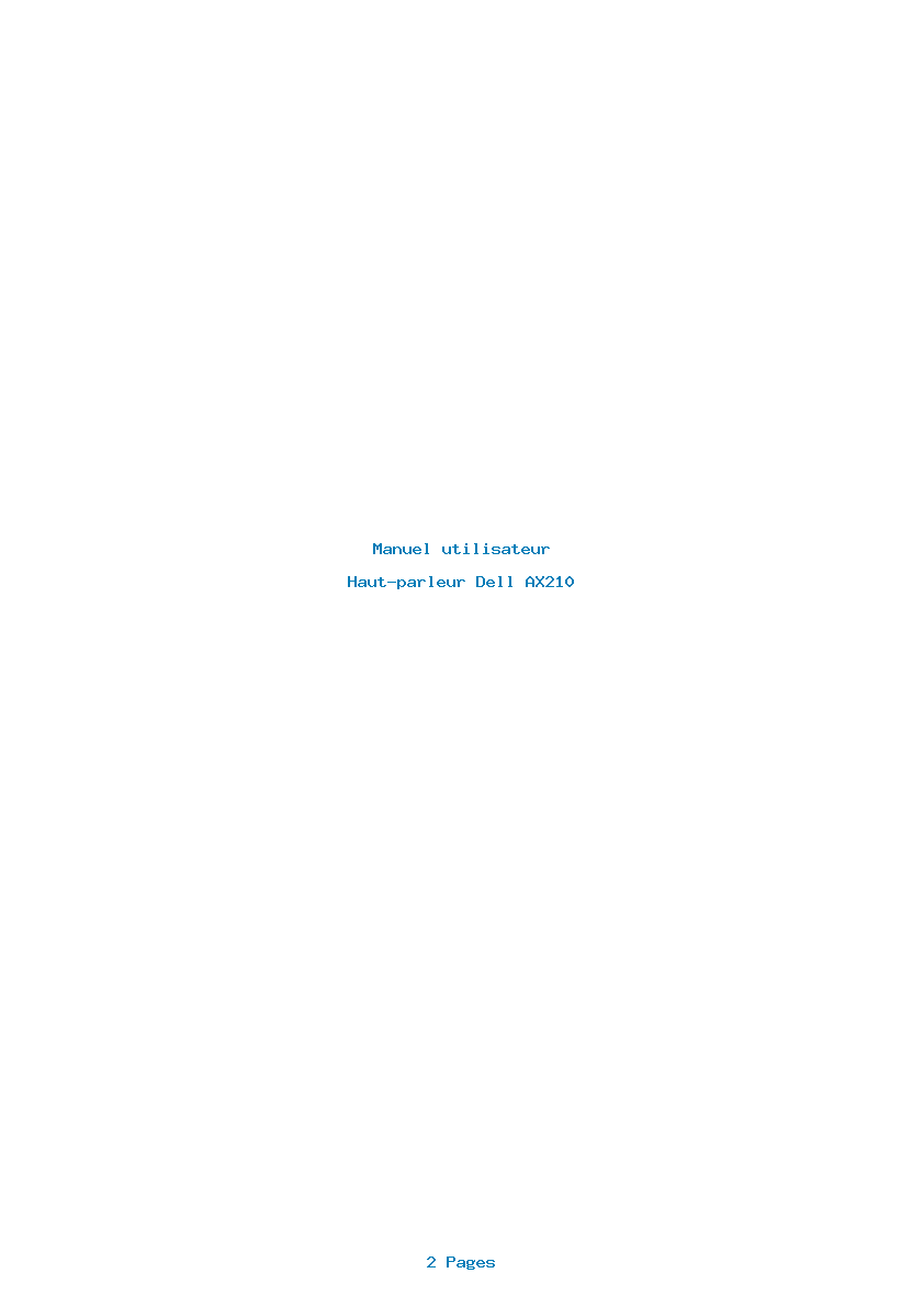 Page 1 de la notice Manuel utilisateur Dell AX210